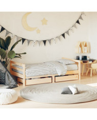 Cadre de lit pour enfant et tiroirs 80x160cm bois de pin massif | Mobilier & Déco