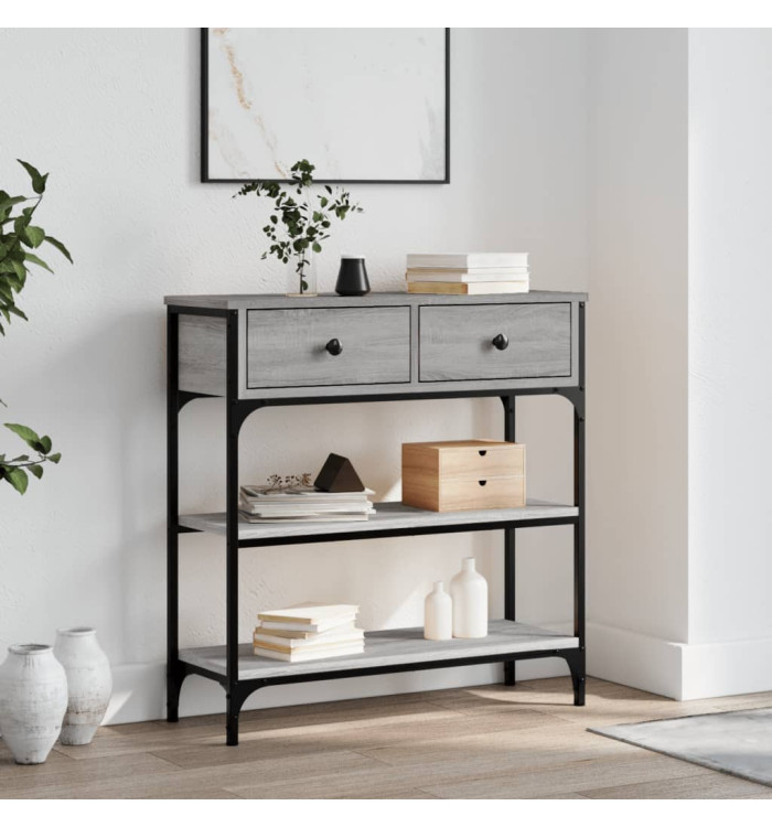 Table console sonoma gris 72,5x25x75 cm bois d'ingénierie | Mobilier & Déco
