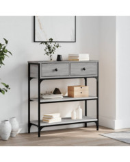 Table console sonoma gris 72,5x25x75 cm bois d'ingénierie | Mobilier & Déco