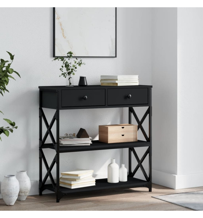 Table console noir 75x28x75 cm bois d'ingénierie | Mobilier & Déco
