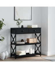 Table console noir 75x28x75 cm bois d'ingénierie | Mobilier & Déco