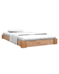 Cadre de lit sans matelas bois de chêne massif 140x200 cm | Mobilier & Déco