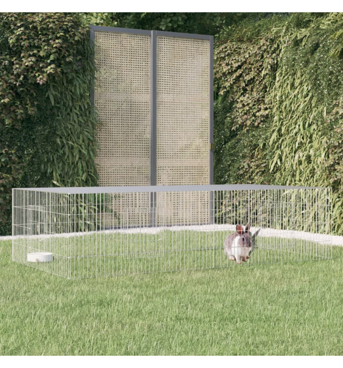 Cage à lapin 2 panneaux 220x110x55 cm Fer galvanisé | Mobilier & Déco