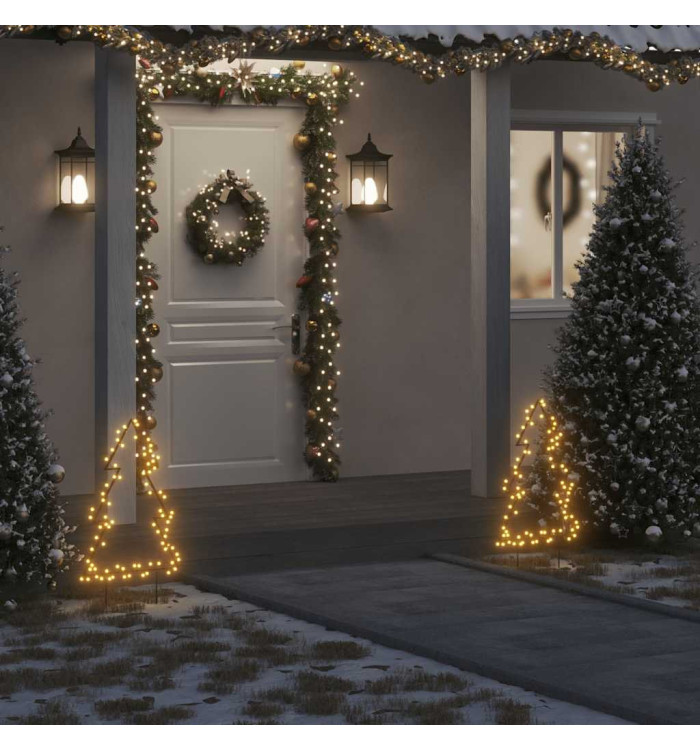 Décoration lumineuse arbre de Noël avec piquets 80 LED 60 cm | Mobilier & Déco