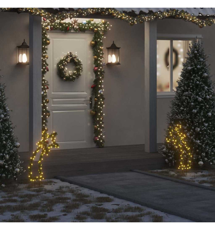 Décoration lumineuse météore de Noël avec piquets 80 LED 62 cm | Mobilier & Déco