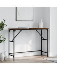 Table console chêne marron 100x32x75 cm bois d'ingénierie | Mobilier & Déco