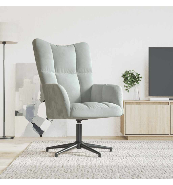 Chaise de relaxation Gris clair Velours | Mobilier & Déco