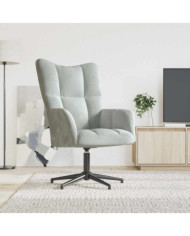 Chaise de relaxation Gris clair Velours | Mobilier & Déco