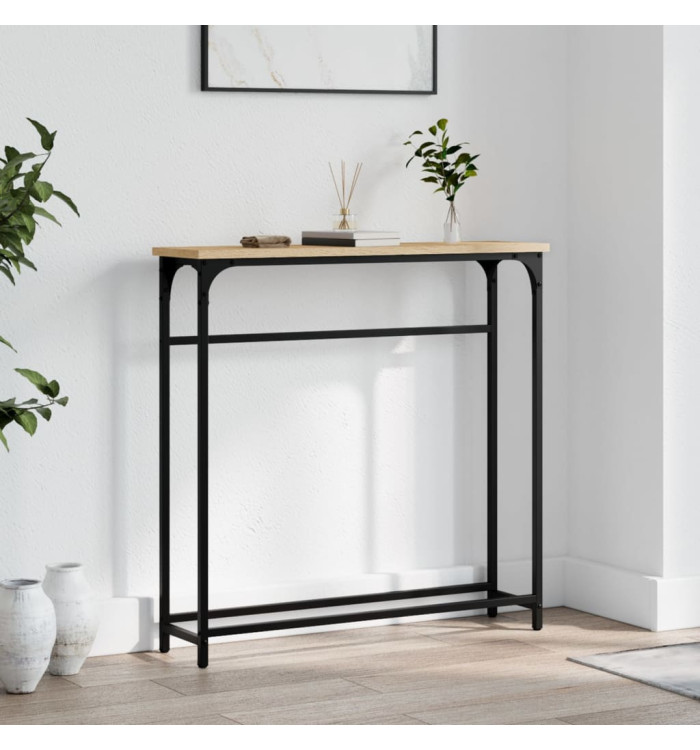 Table console chêne sonoma 75x19,5x75 cm bois d'ingénierie | Mobilier & Déco