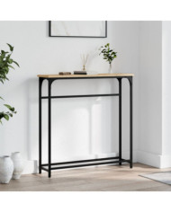 Table console chêne sonoma 75x19,5x75 cm bois d'ingénierie | Mobilier & Déco