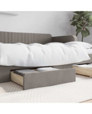 Tiroirs de lit 2 pcs taupe bois d'ingénierie et tissu | Mobilier & Déco