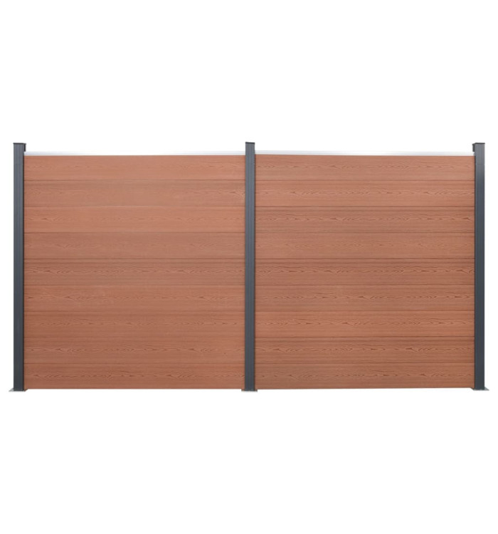 Ensemble de panneaux de clôture marron 353x186 cm WPC | Mobilier & Déco