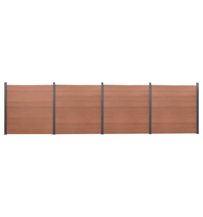 Ensemble de panneaux de clôture marron 699x186 cm WPC | Mobilier & Déco