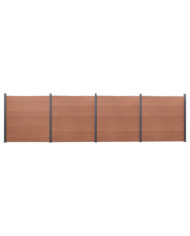 Ensemble de panneaux de clôture marron 699x186 cm WPC | Mobilier & Déco
