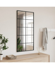 Miroir mural noir 50x100 cm rectangulaire fer | Mobilier & Déco