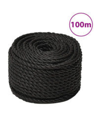 Corde de travail Noir 16 mm 100 m polypropylène | Mobilier & Déco