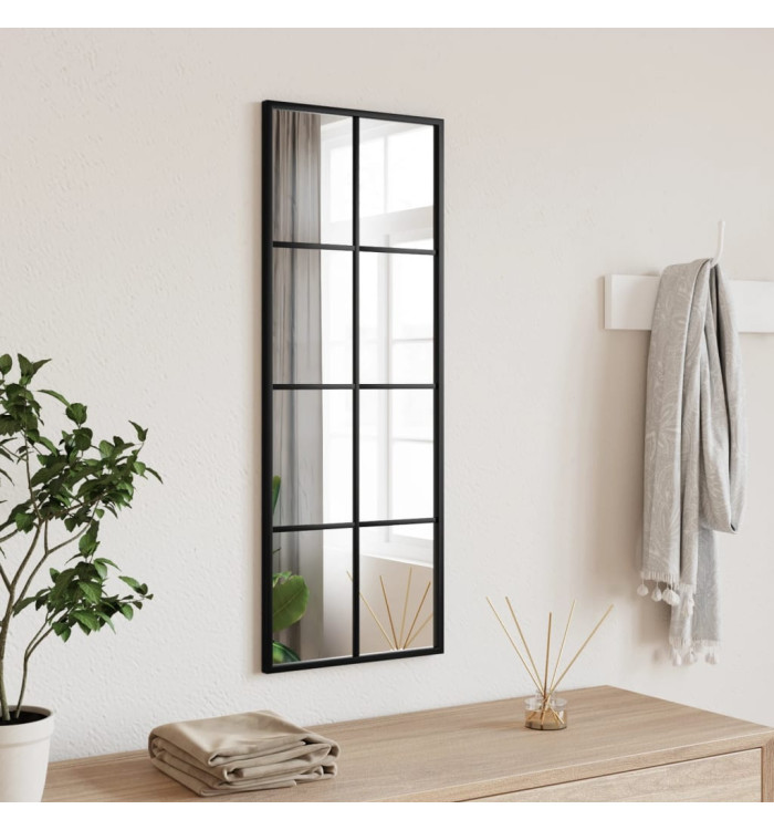 Miroir mural noir 30x80 cm rectangulaire fer | Mobilier & Déco