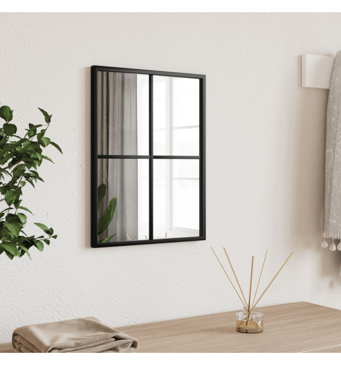 Miroir mural noir 30x40 cm rectangulaire fer | Mobilier & Déco