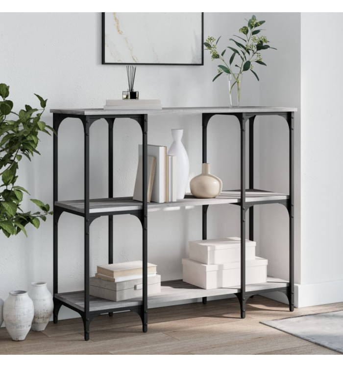 Table console sonoma gris 102x35x90 cm bois d'ingénierie | Mobilier & Déco
