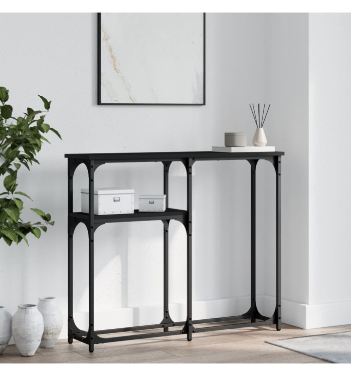 Table console noir 90x22,5x75 cm bois d'ingénierie | Mobilier & Déco