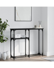 Table console noir 90x22,5x75 cm bois d'ingénierie | Mobilier & Déco