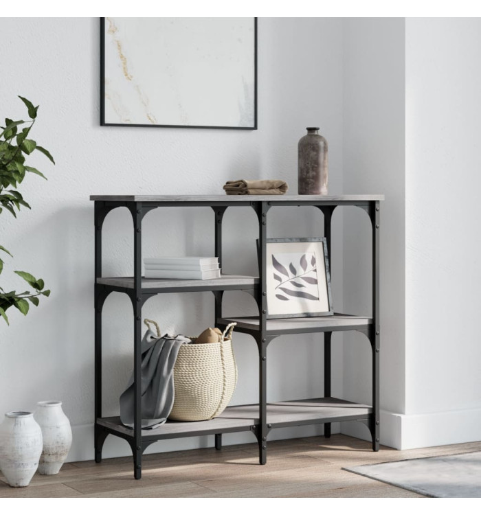 Table console sonoma gris 80x29x75 cm bois d'ingénierie | Mobilier & Déco