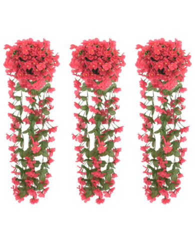 Guirlandes de fleurs de Noël 3 pcs rose 85 cm | Mobilier & Déco