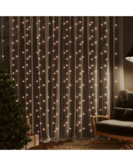 Rideaux lumineux à LED 3x3 m 300 LED Blanc chaud 8 fonctions | Mobilier & Déco