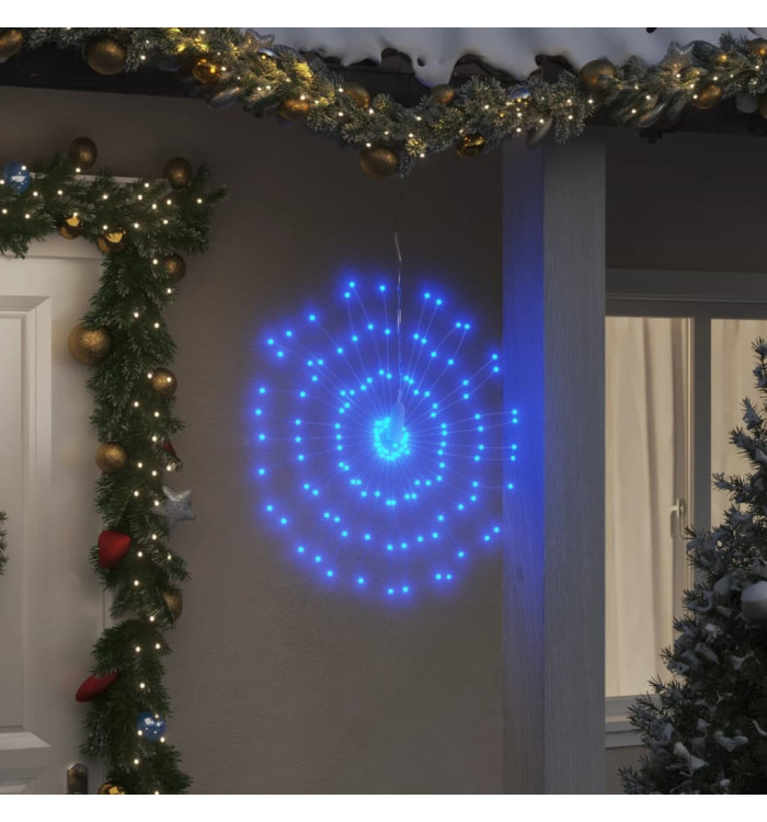 Étoile rayonnante de Noël 140 LED 8 pcs bleu 17 cm | Mobilier & Déco