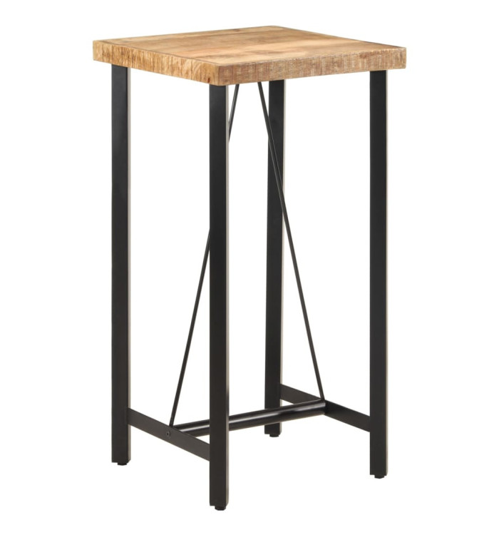 Table de bar 55x55x107 cm bois massif de manguier et fer | Mobilier & Déco