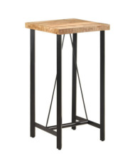 Table de bar 55x55x107 cm bois massif de manguier et fer | Mobilier & Déco