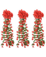 Guirlandes de fleurs de Noël 3 pcs rouge 85 cm | Mobilier & Déco