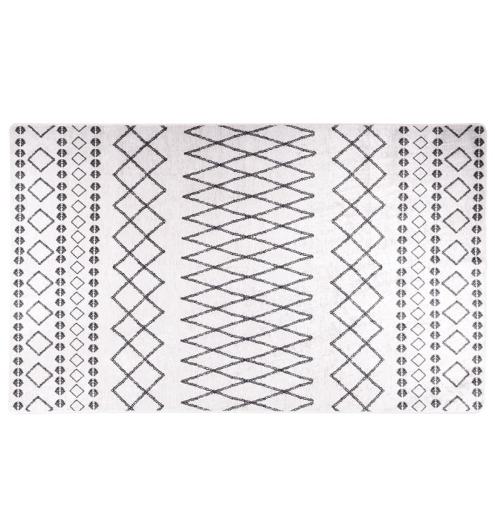 Tapis lavable noir et blanc 120x170 cm antidérapant | Mobilier & Déco
