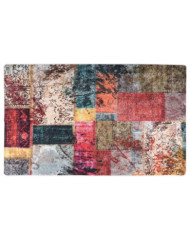 Tapis lavable patchwork multicolore 120x170 cm antidérapant | Mobilier & Déco