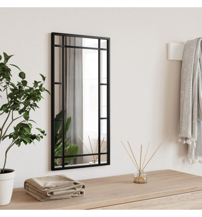 Miroir mural noir 30x60 cm rectangulaire fer | Mobilier & Déco