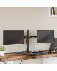 Support de moniteur double noir acier VESA 75/100 mm | Mobilier & Déco