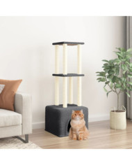 Arbre à chat avec griffoirs en sisal Gris foncé 133,5 cm | Mobilier & Déco