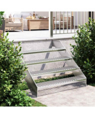 Escalier en caillebotis 100x24x7 cm acier galvanisé | Mobilier & Déco
