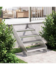Escalier en caillebotis 70x24x7 cm acier galvanisé | Mobilier & Déco