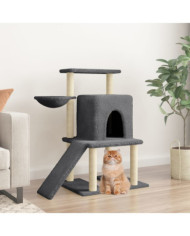 Arbre à chat avec griffoirs en sisal gris foncé 96,5 cm | Mobilier & Déco