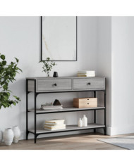 Table console sonoma gris 100x25x75 cm bois d'ingénierie | Mobilier & Déco
