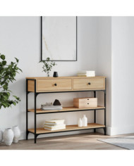 Table console chêne sonoma 100x25x75 cm bois d'ingénierie | Mobilier & Déco