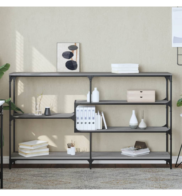 Table console sonoma gris 160x32x95 cm bois d'ingénierie | Mobilier & Déco