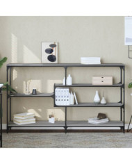 Table console sonoma gris 160x32x95 cm bois d'ingénierie | Mobilier & Déco
