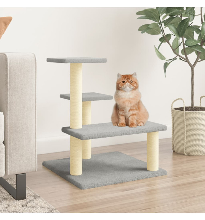 Arbre à chat avec griffoirs en sisal gris clair 61 cm | Mobilier & Déco