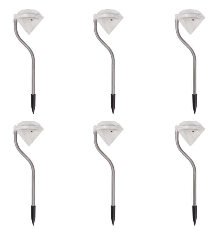 Lumière LED solaire de jardin 6 pcs 9x7,8x29,5 cm | Mobilier & Déco