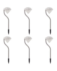 Lumière LED solaire de jardin 6 pcs 9x7,8x29,5 cm | Mobilier & Déco
