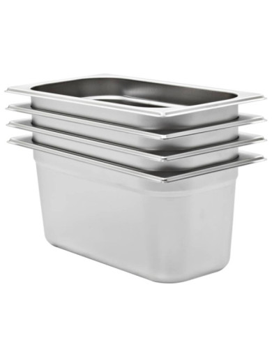 Récipients Gastronorm 4 pcs GN 1/3 150 mm Acier inoxydable | Mobilier & Déco
