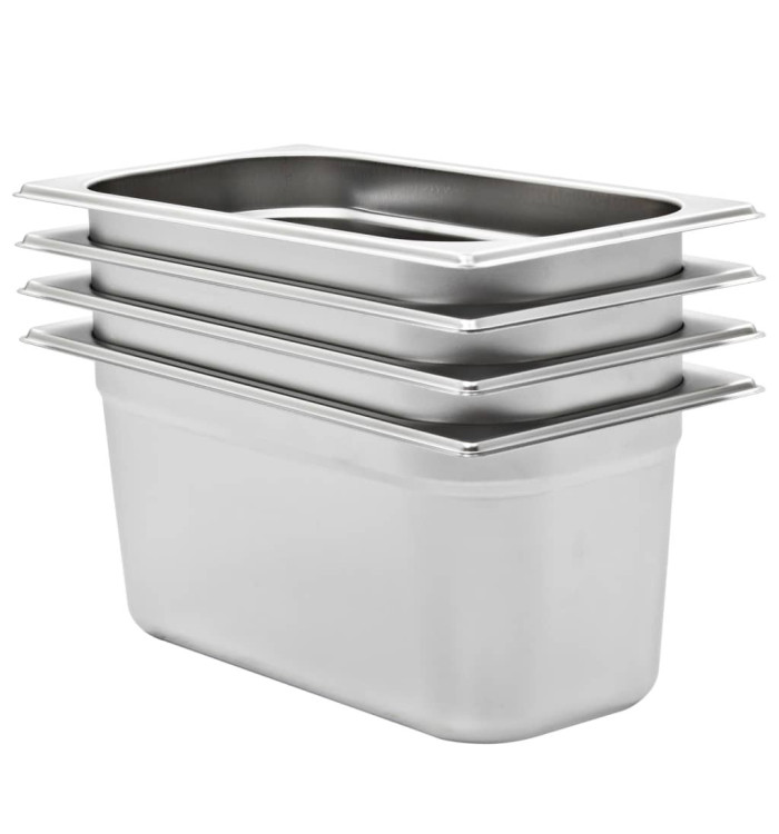 Récipients Gastronorm 4 pcs GN 1/3 150 mm Acier inoxydable | Mobilier & Déco