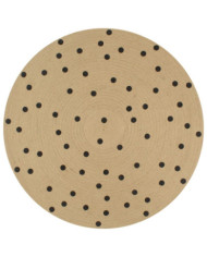 Tapis fait à la main Jute avec imprimé à pois 150 cm | Mobilier & Déco